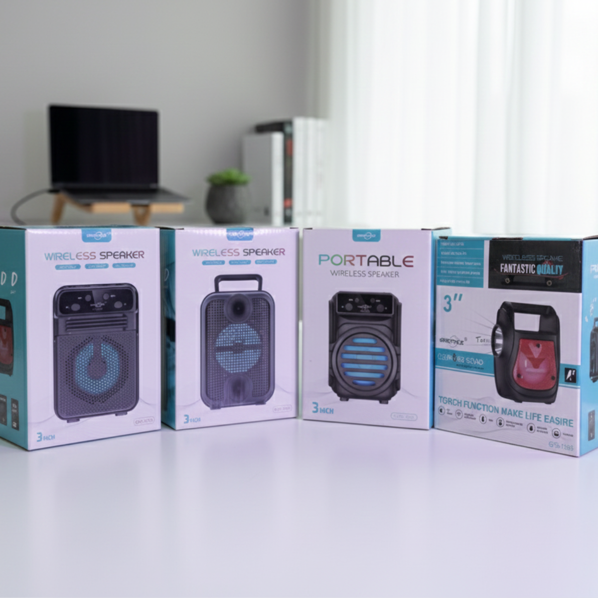 KTS-1265 Dual 3-Inch Portable RGB Bluetooth Speaker