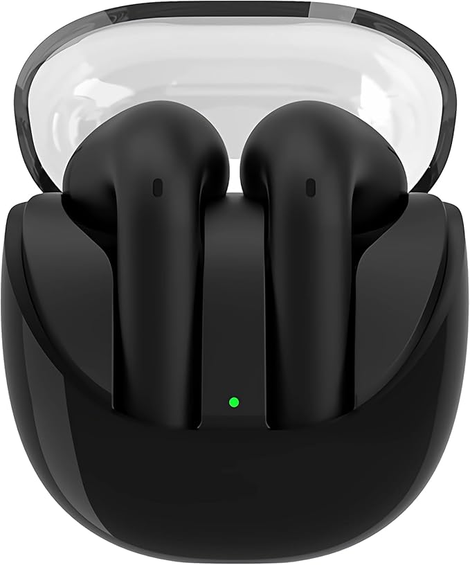 Space Capsule Pro E19 Wireless Bluetooth 5.3 Earbuds, 50H Playtime, Deep Bass, Waterproof, In-Ear Headphones with Mic, Black