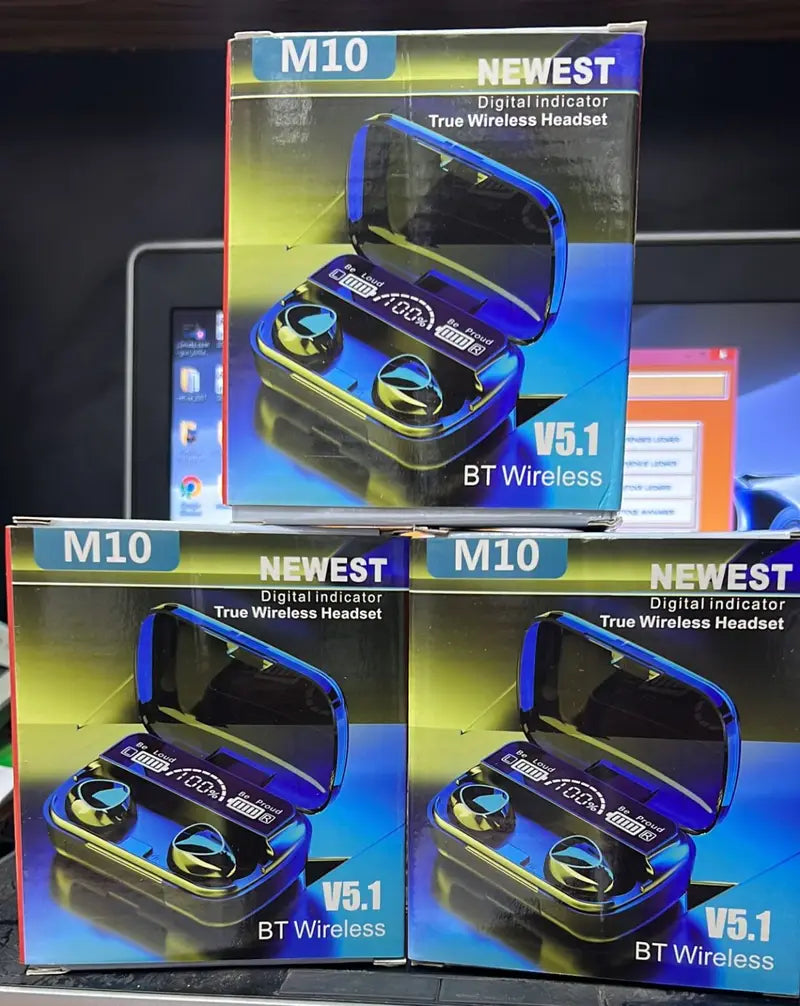 M10 TWS Wireless Earbuds – LED Display & Emergency Power Bank