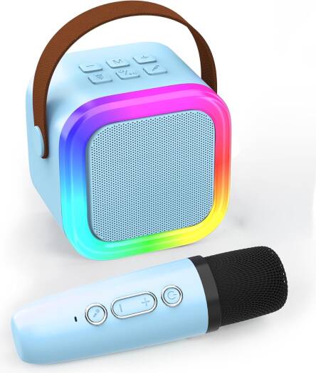 Aura K12 Portable RGB Karaoke Speaker – Includes Wireless Microphone