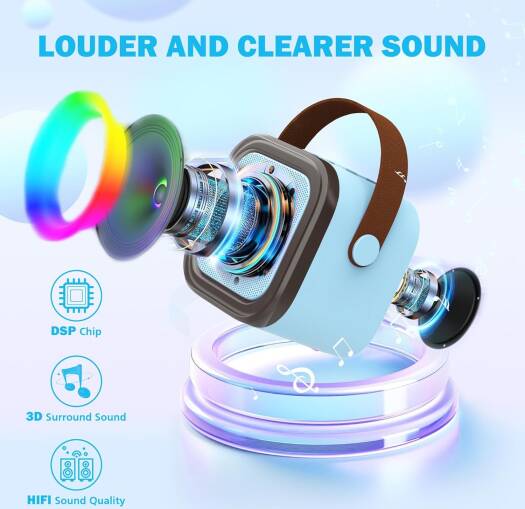 Aura K12 Portable RGB Karaoke Speaker – Includes Wireless Microphone