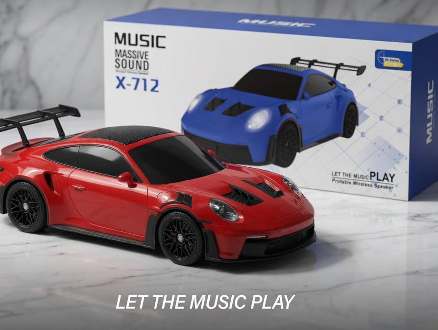MUSIC X-712 Porsche GT Car Shape Bluetooth Speaker – Massive Sound with TWS | Rs. 3499 with Free Delivery
