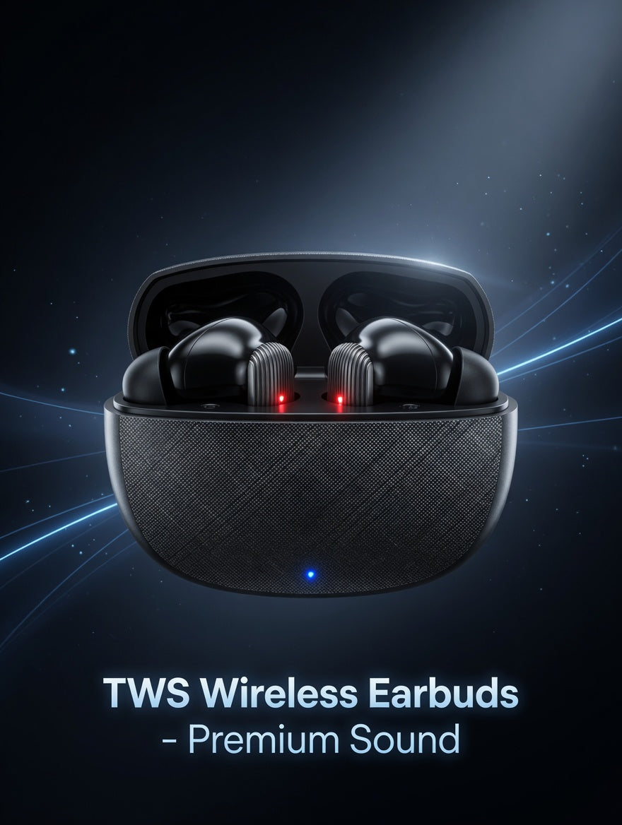 Premium Wireless Earbuds TWS Bluetooth - Black | Now ₨2,500