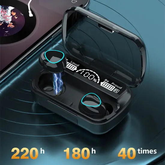 M10 TWS Wireless Earbuds – LED Display & Emergency Power Bank