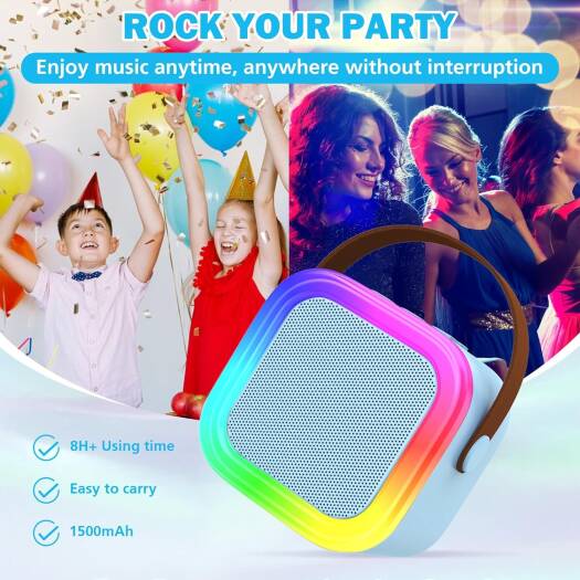 Aura K12 Portable RGB Karaoke Speaker – Includes Wireless Microphone