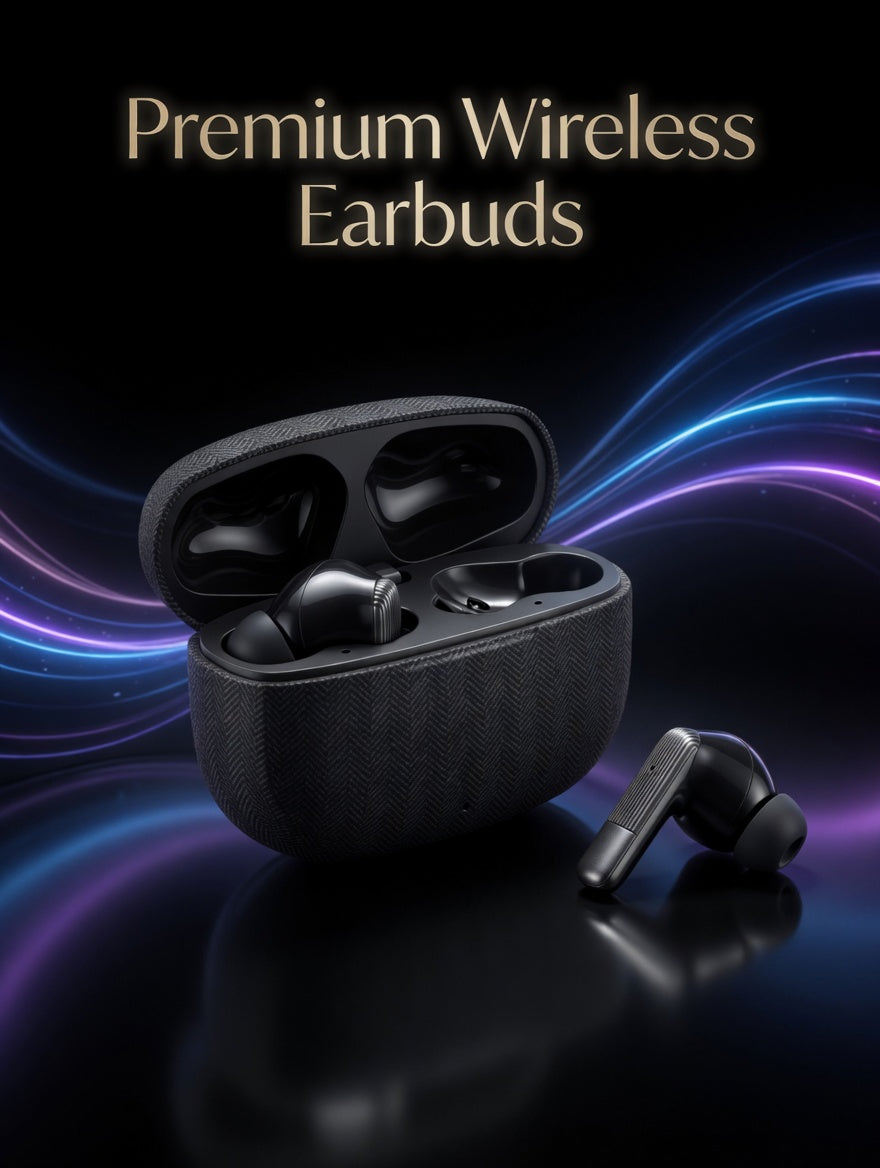 Premium Wireless Earbuds TWS Bluetooth - Black | Now ₨2,500